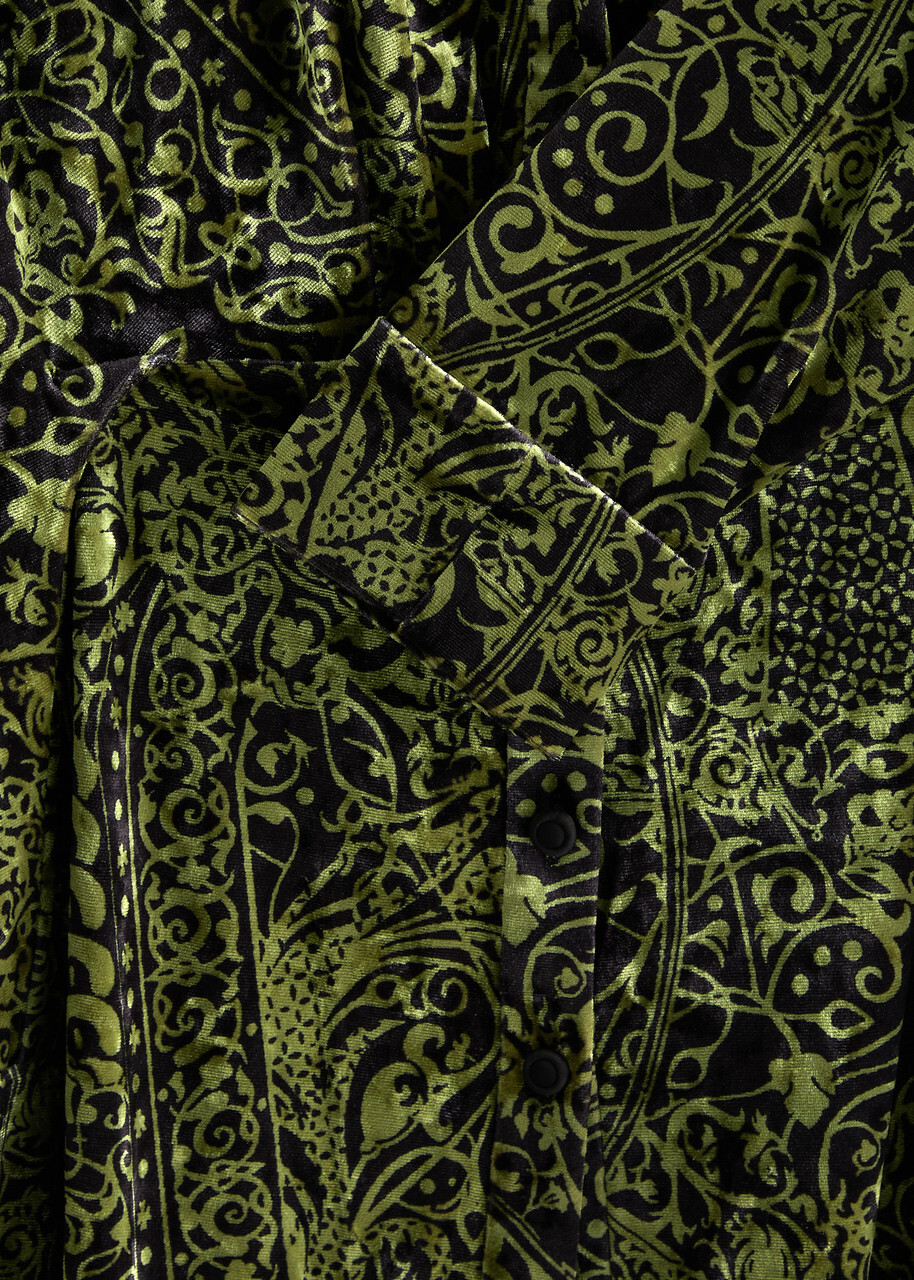 Diane Von Furstenberg Largarde Belted Printed Velvet Shirt Multicoloured
