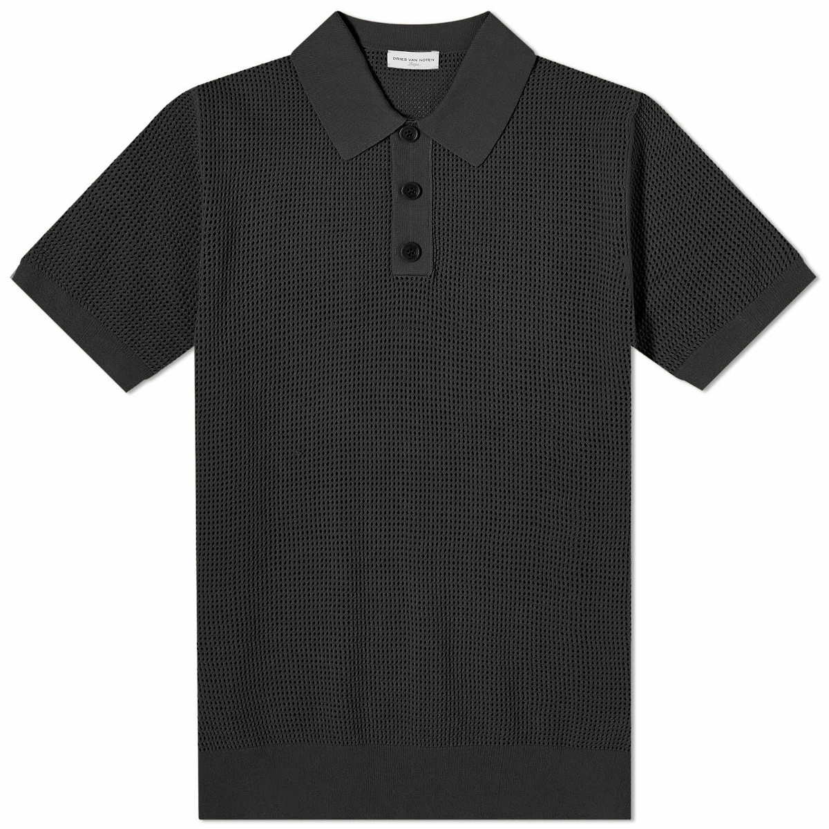 Photo: Dries Van Noten Men's Mindo Knit Polo Shirt in Black