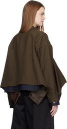 sacai Brown Suiting & Denim Blazer