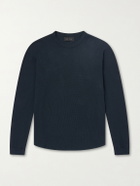 Les Tien - Waffle-Knit Cotton-Blend Sweater - Black