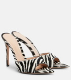 Gianvito Rossi Elle zebra-print calf hair mules