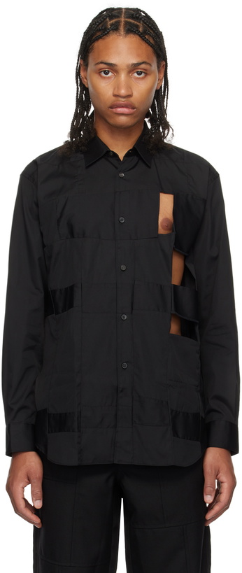 Photo: Comme des Garçons Shirt Black Cutout Shirt