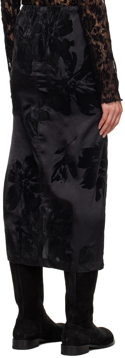 Youth Black Side-Slit Midi Skirt
