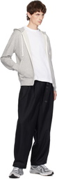 COMME des GARÇONS PLAY Gray Zip Red Heart On Back Hoodie