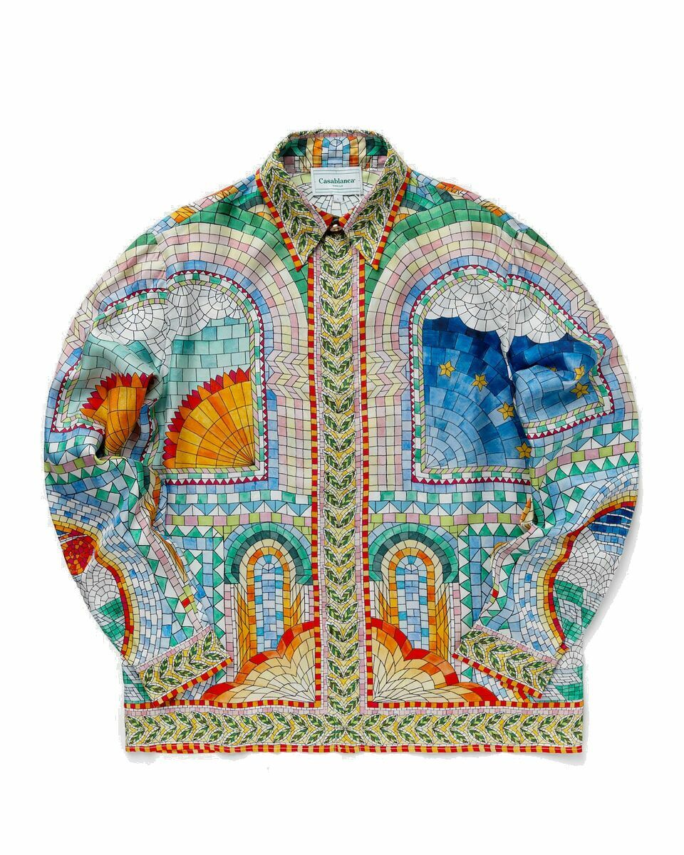 Photo: Casablanca Long Sleeve Silk Shirt Multi - Mens - Longsleeves