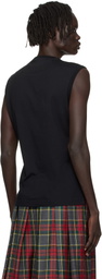 Vivienne Westwood Black Drawn Orb Muscle Tank Top