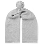 Ermenegildo Zegna - Fringed Linen, Cashmere and Wool-Blend Scarf - Men - Gray