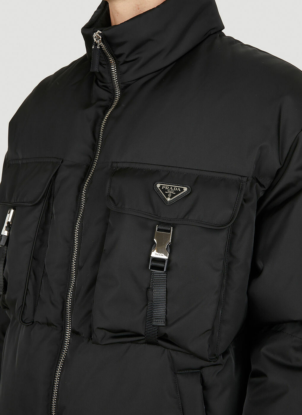 Medium-length Re-Nylon down jacket