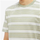 Norse Projects Men's Johannes Sunbleached Stripe T-Shirt in Sunwashed Green