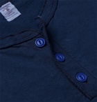 Velva Sheen - Cotton-Jersey Henley T-Shirt - Blue