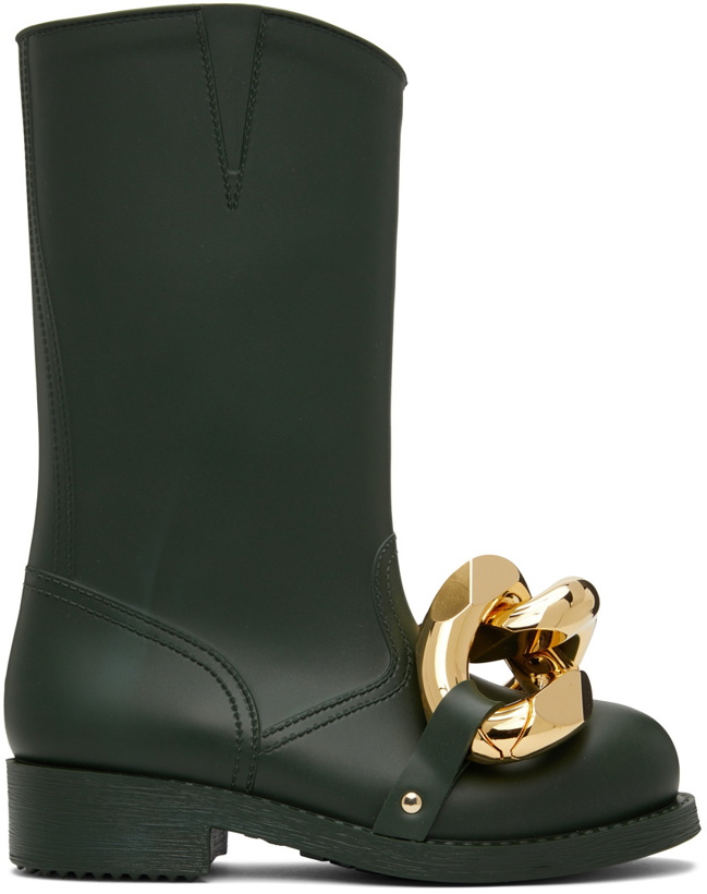 Photo: JW Anderson Green High Chain Rubber Boots