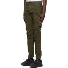 C.P. Company Green Stretch Sateen Garment-Dyed Utility Cargo Pants