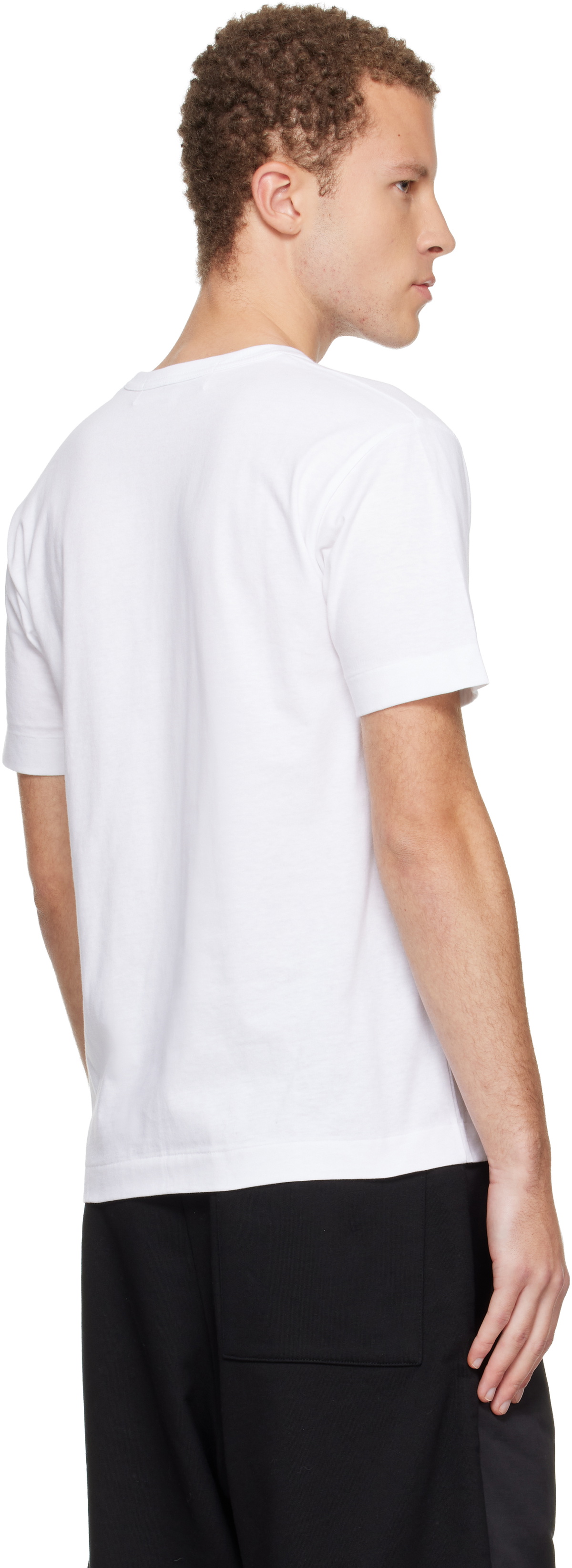 COMME des GARÇONS PLAY White Large Red Heart & Emblem T-shirt