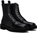 Valentino Garavani Black Toile Iconographe Combat Boots