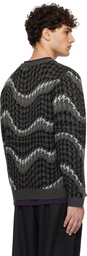 Dime Gray Houndstooth Knit Sweater