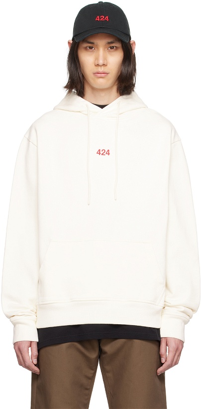 Photo: 424 White Embroidered Hoodie