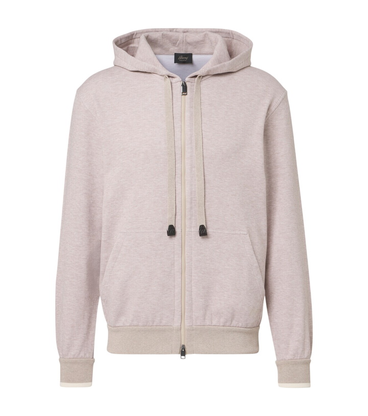 Photo: Brioni Cotton-blend zip-up hoodie