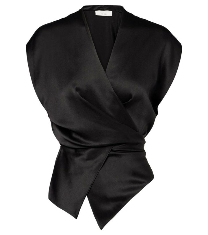 Photo: The Sei Draped gathered silk charmeuse top