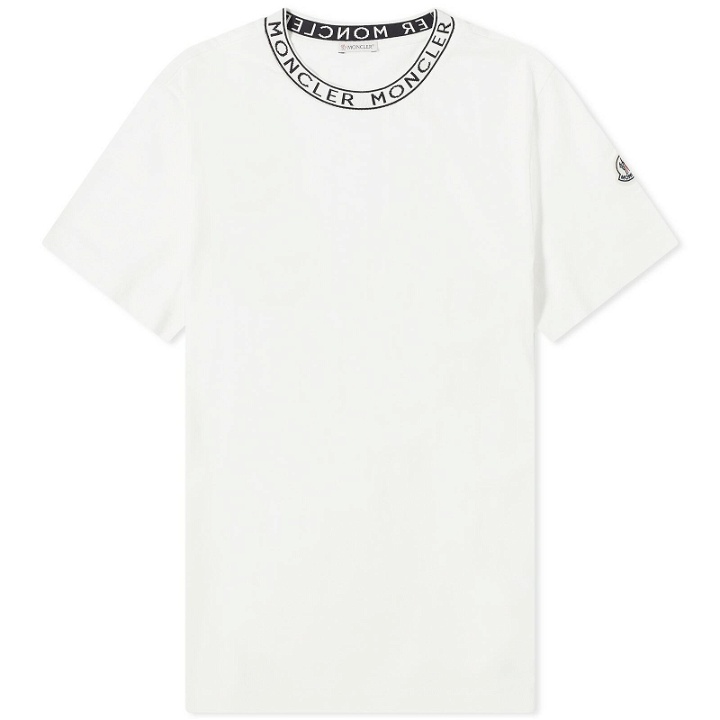 Photo: Moncler Men's Collar Logo T-Shirt in White