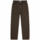Dime Men's Classic Relaxed Denim Pants in Faded Brown