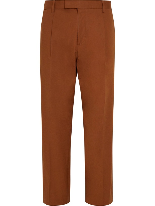 Photo: HUGO BOSS - Pris Pleated Stretch-Cotton Suit Trousers - Brown