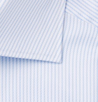 Ermenegildo Zegna - Light-Blue Cutaway-Collar Striped Cotton Shirt - Blue