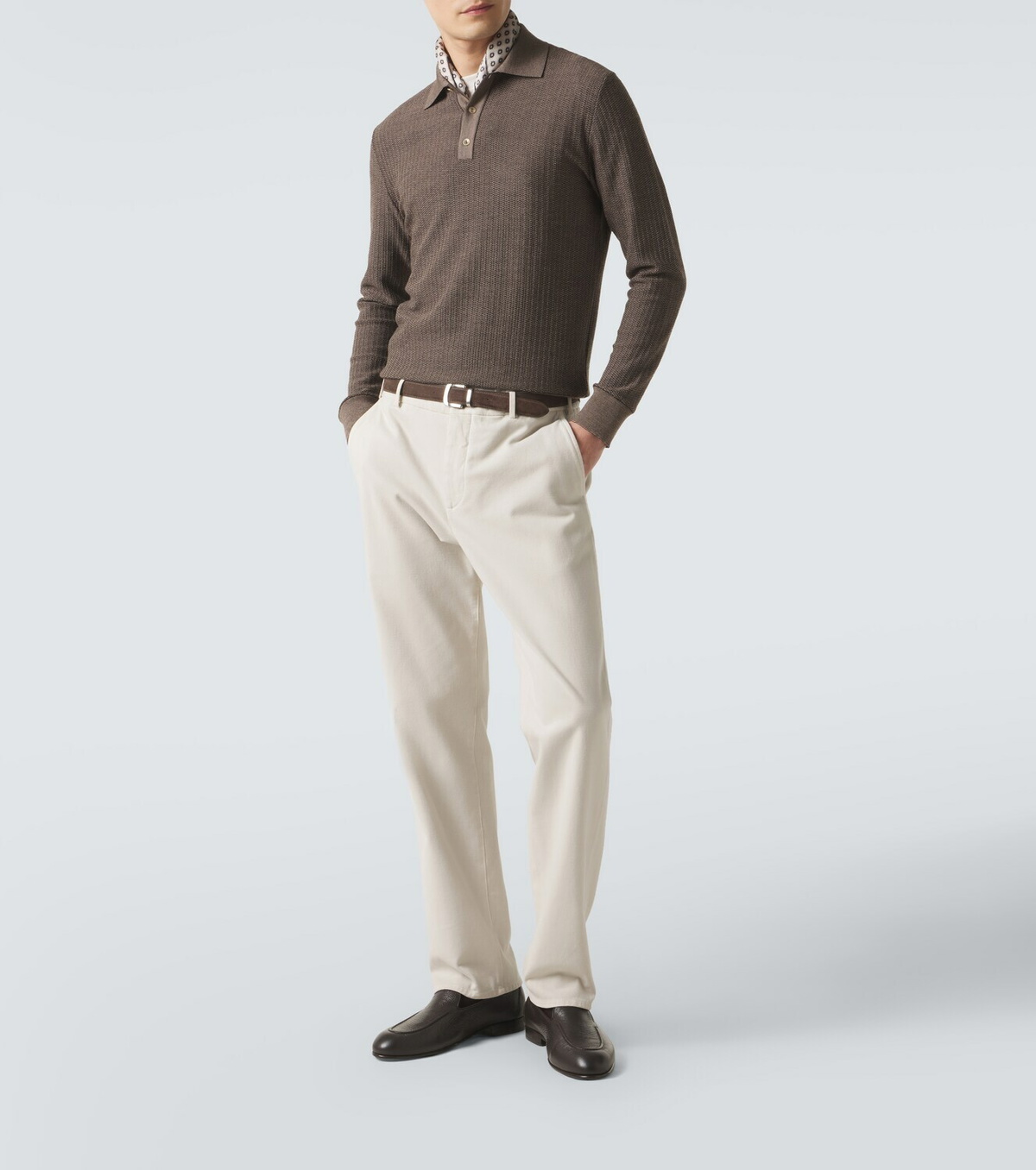 Agnona Wool and silk polo sweater