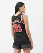 Mitchell & Ness Nba Women's Swingman Jersey Chicago Bulls 1997 98 Dennis Rodman #91 Black Tops & Tanks