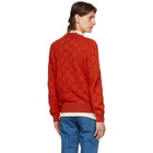 Gucci Red and Brown Jacquard GG Sweater