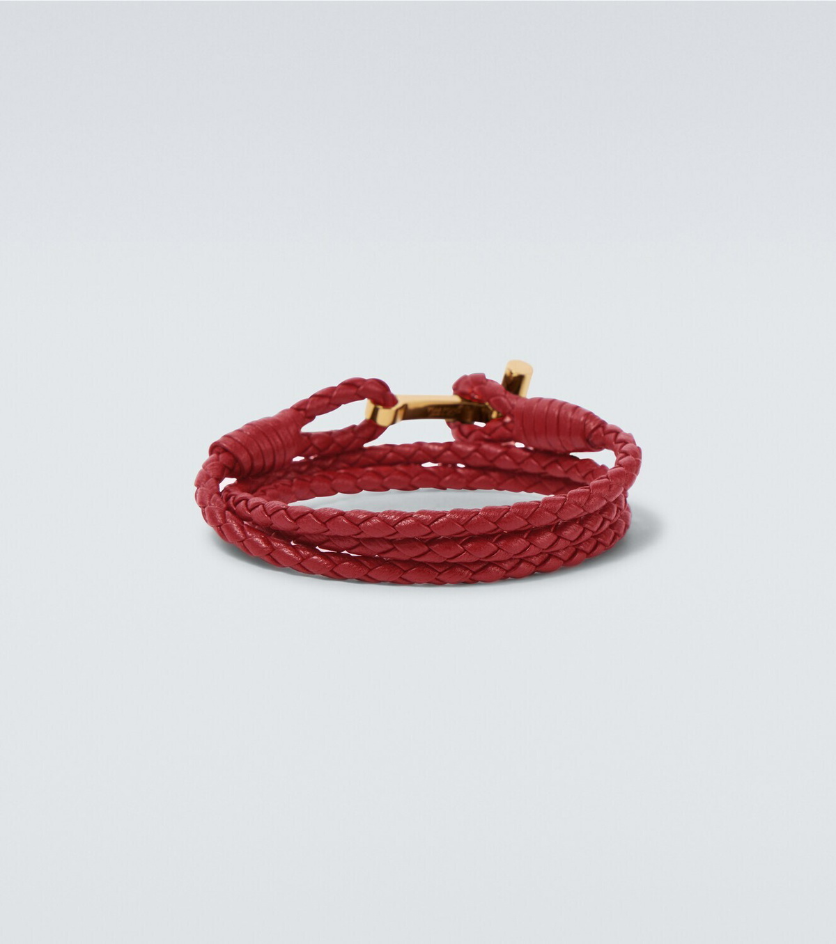 Tom Ford T braided leather bracelet