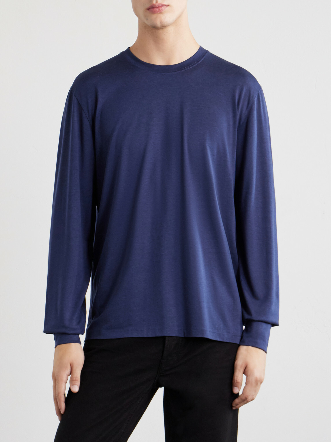 TOM FORD - Lyocell and Cotton-Blend Jersey T-Shirt - Blue