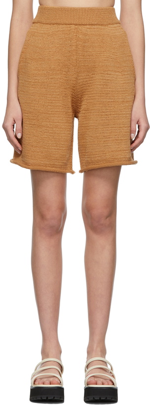 Photo: Missing You Already Tan Tape Yarn Half Pant Shorts