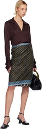 Dries Van Noten Multicolor Wrap Scarf Midi Skirt