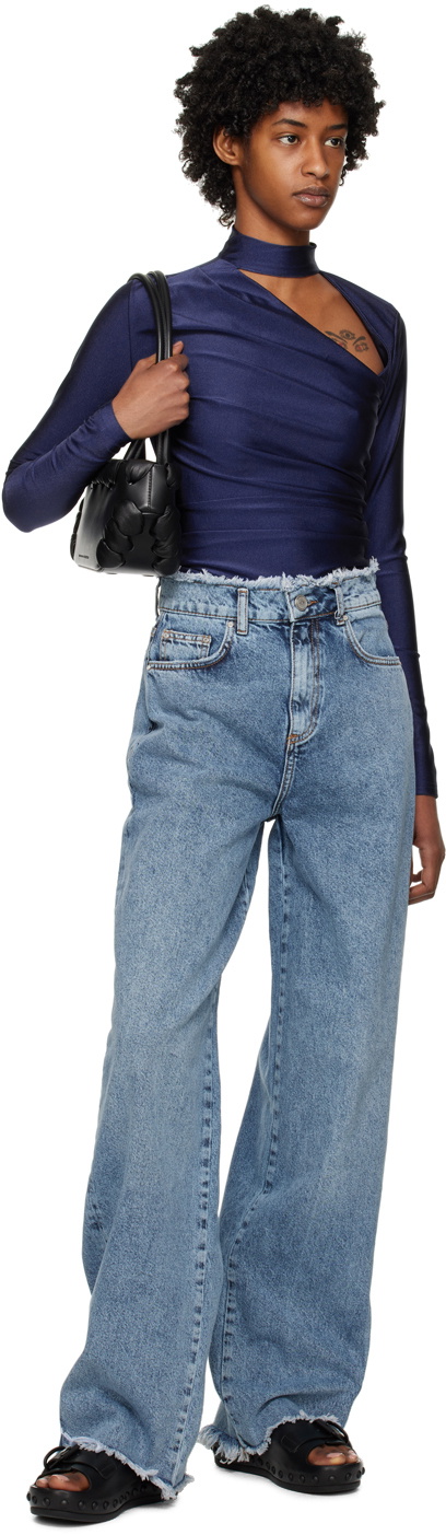 Han Kjobenhavn Blue Draped Long Sleeve T-Shirt