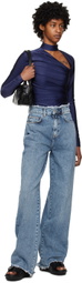 Han Kjobenhavn Blue Draped Long Sleeve T-Shirt