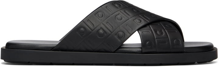 Photo: Ferragamo Black Ferragamo Monogram Sandals