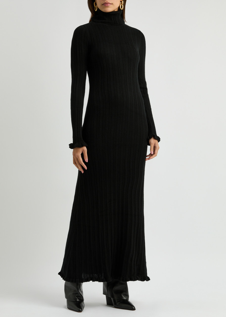 knee length dresses for ladies V Neck Maxi Jumper Dress