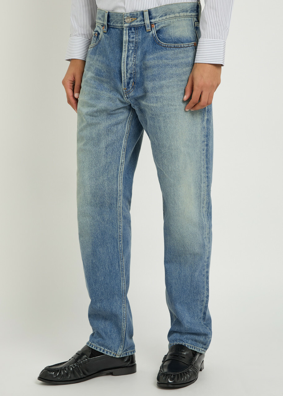 Saint Laurent Tapered-leg Denim Jeans Indigo