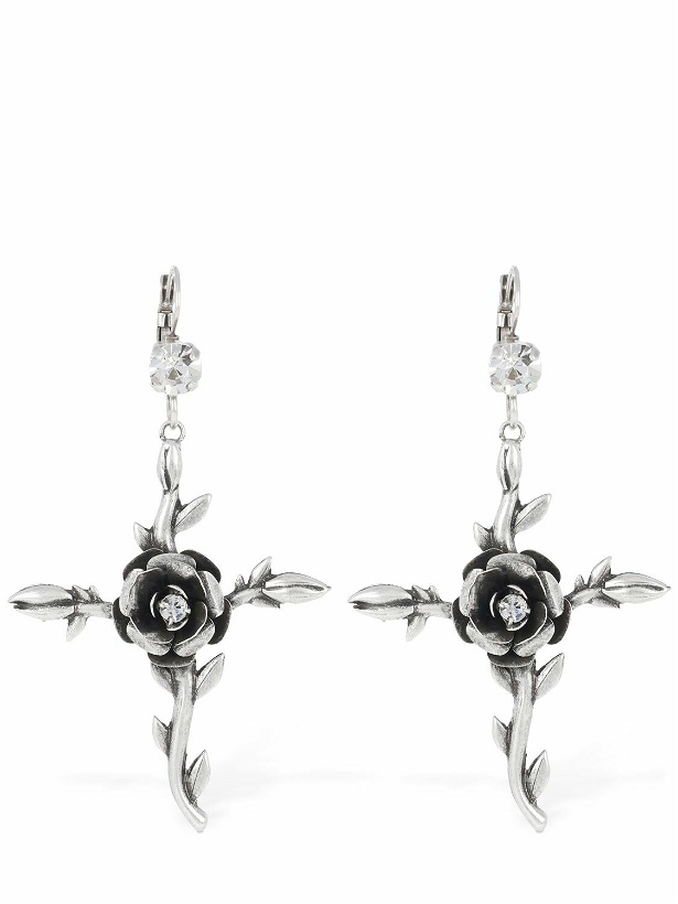 Photo: BLUMARINE - Rose & Cross Drop Earrings