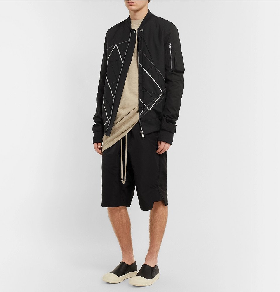 Rick Owens - Embroidered Wool-Blend Bomber Jacket - Men - Black