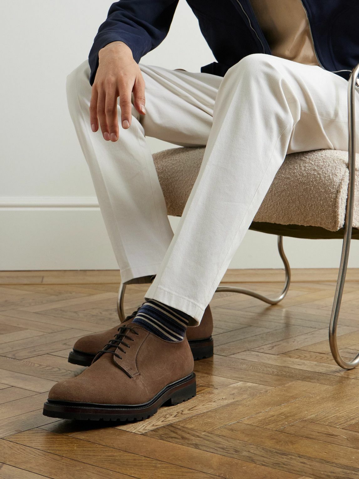 George Cleverley - Archie Waxed-Leather Derby Shoes - Brown
