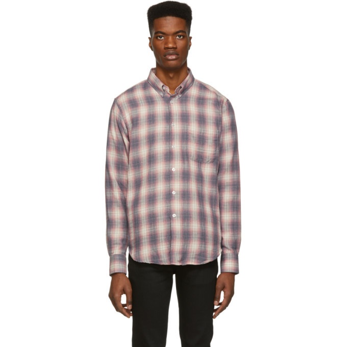 Photo: Naked and Famous Denim Grey and Pink Plaid Double Cloth Easy Shirt