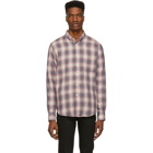 Naked and Famous Denim Grey and Pink Plaid Double Cloth Easy Shirt