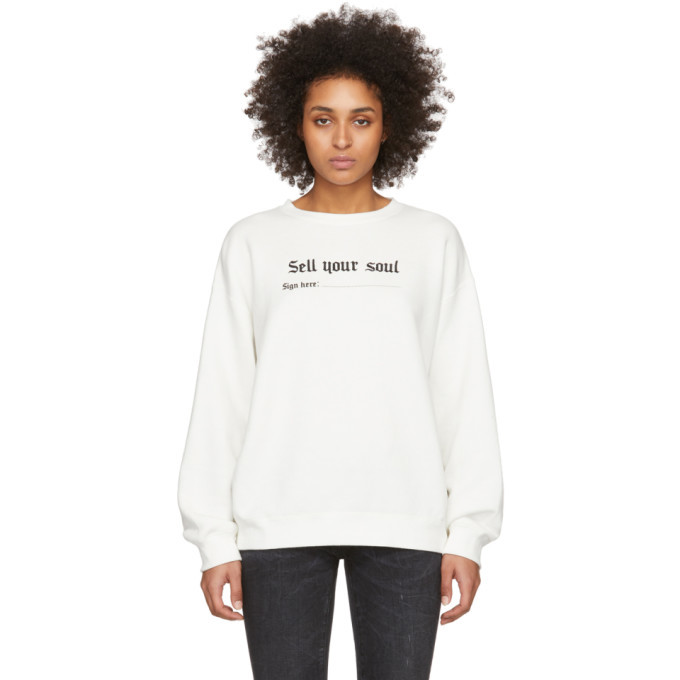 R13 White Sell Your Soul Sweatshirt R13