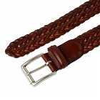 Anderson's Men's Woven Leather Belt in Brown