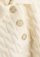 Frame Cable-knit Wool Polo Vest Cream