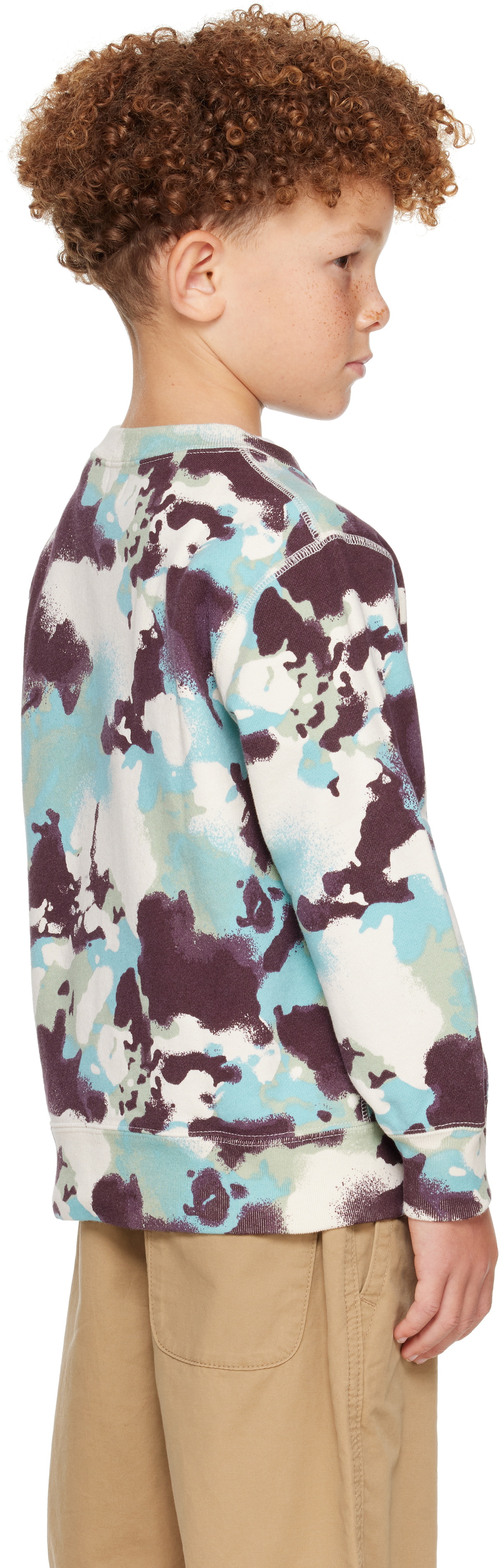 BAPE Kids Blue Map Camo Crewneck Sweatshirt