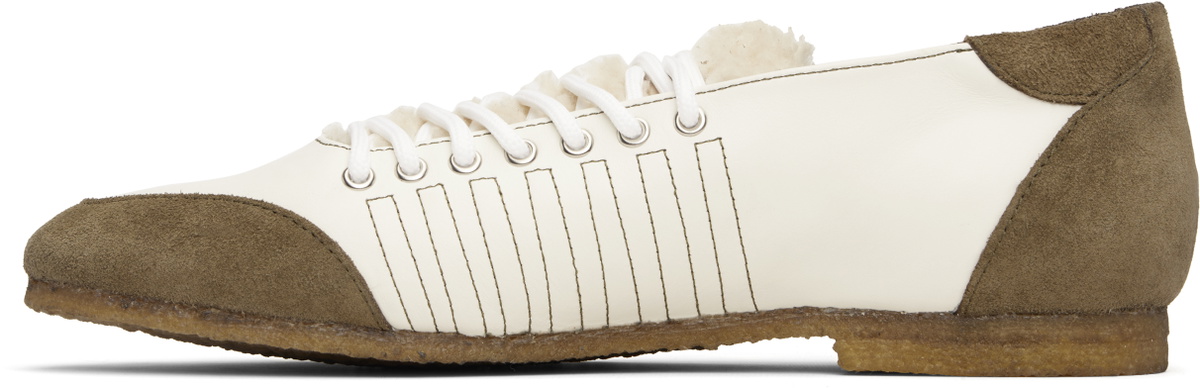 Stefan Cooke White & Brown Lace Trainer Sneakers