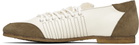 Stefan Cooke White & Brown Lace Trainer Sneakers
