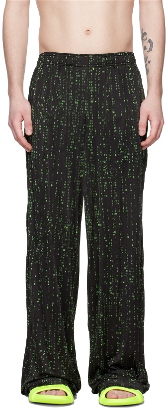 Photo: VETEMENTS Black & Green Code Pyjama Pants